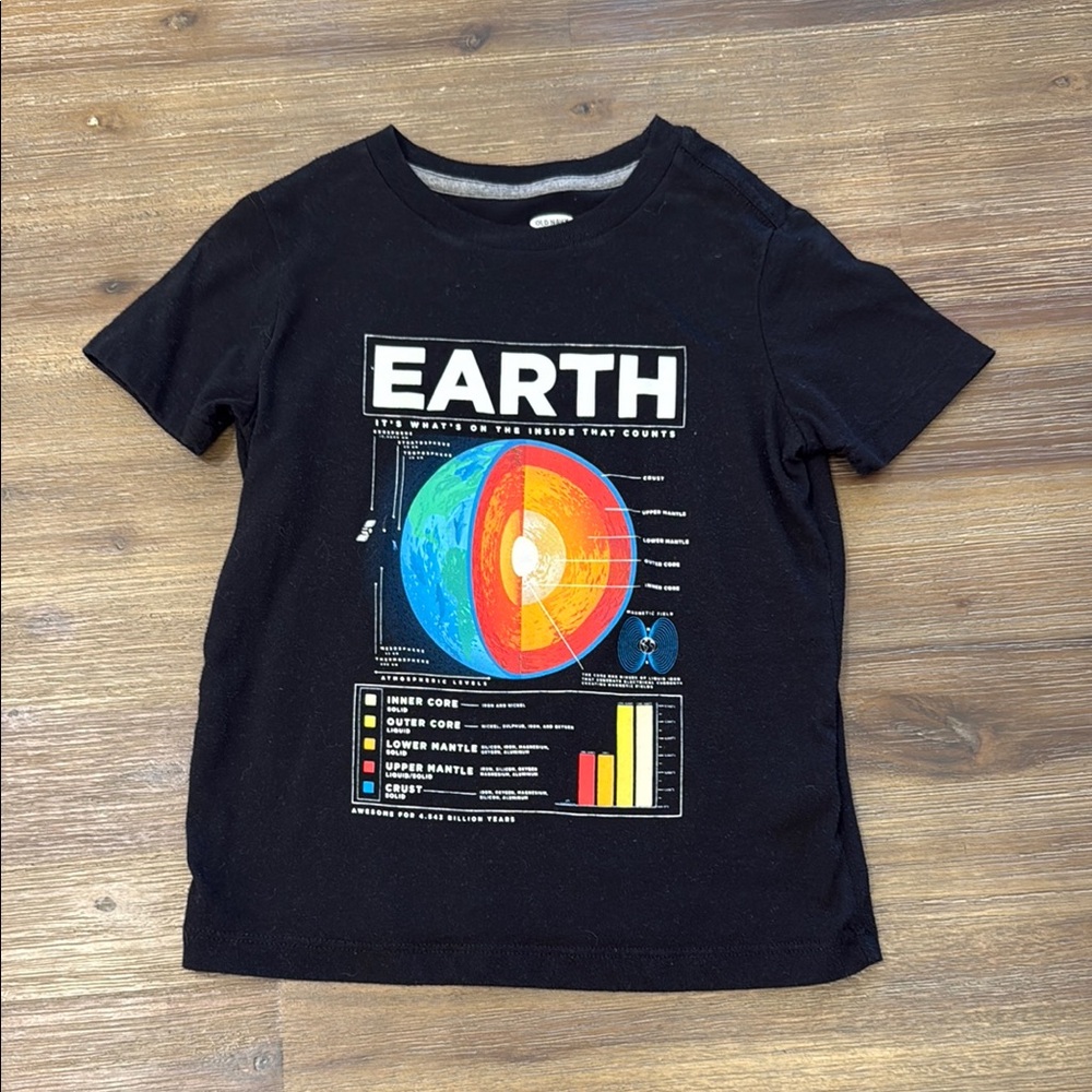 Old Navy Black Earth Science Kids T-Shirt
